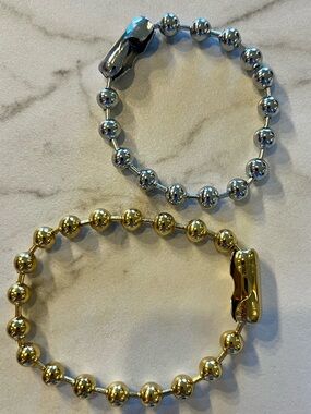 Stainless Steel Gold & Silver Ball Chain Bracelets  - Set of 2